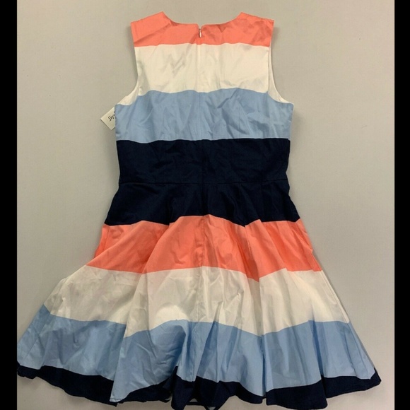 Maison Jules Blue Sleeveless Block Stripe Dress - Picture 2 of 3